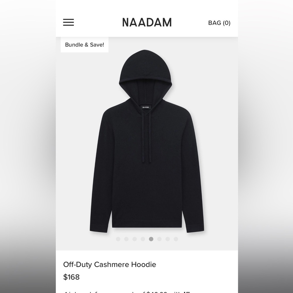 NWT Naadam Off-Duty Cashmere Hoodie XS in Navy